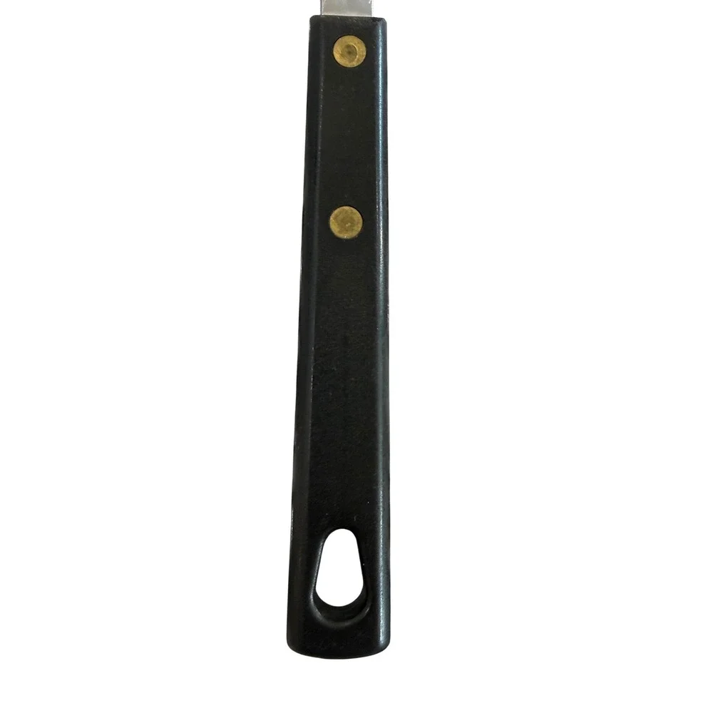 Vintage Stainless Steel Slotted Turner Spatula Black Handle USA Kitchen Tool‎